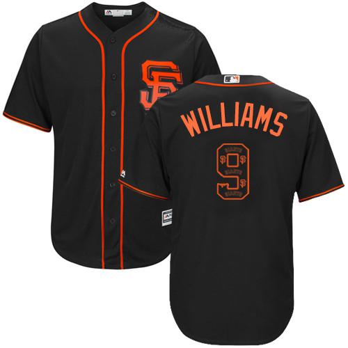Giants #9 Matt Williams Black Team Logo Fashion Stitched MLB Jersey - Click Image to Close